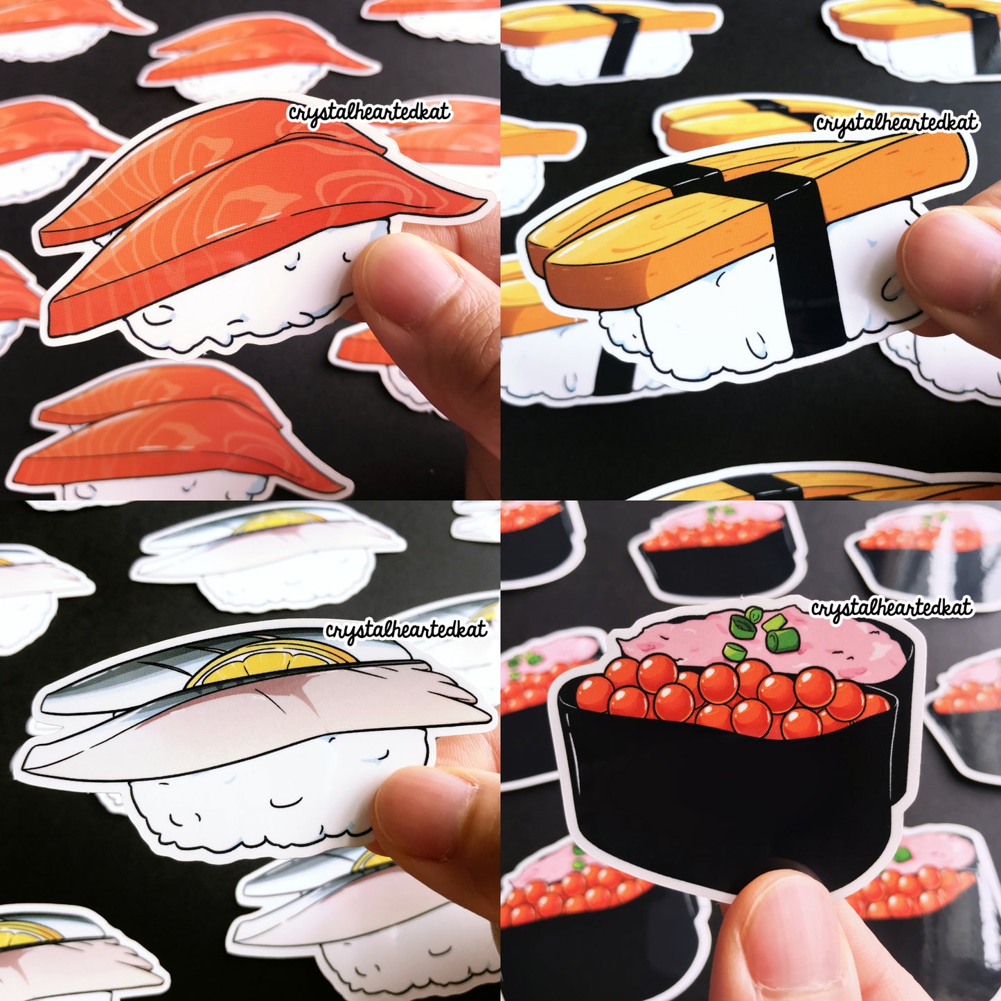 Sushi - Vinyl Stickers (White Outlines)