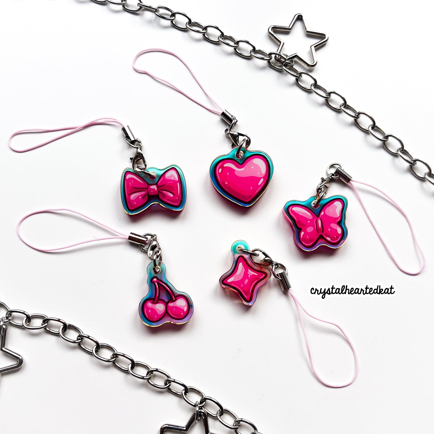 Pink Mini Phone Charms