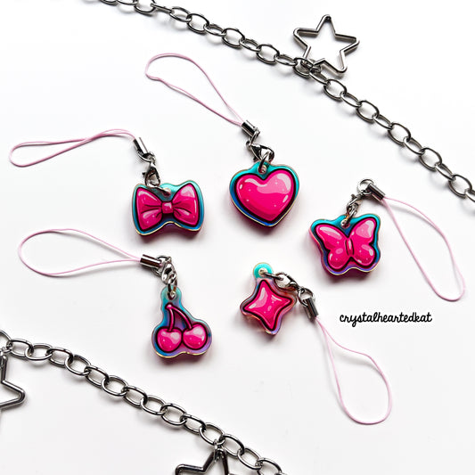 Pink Mini Phone Charms