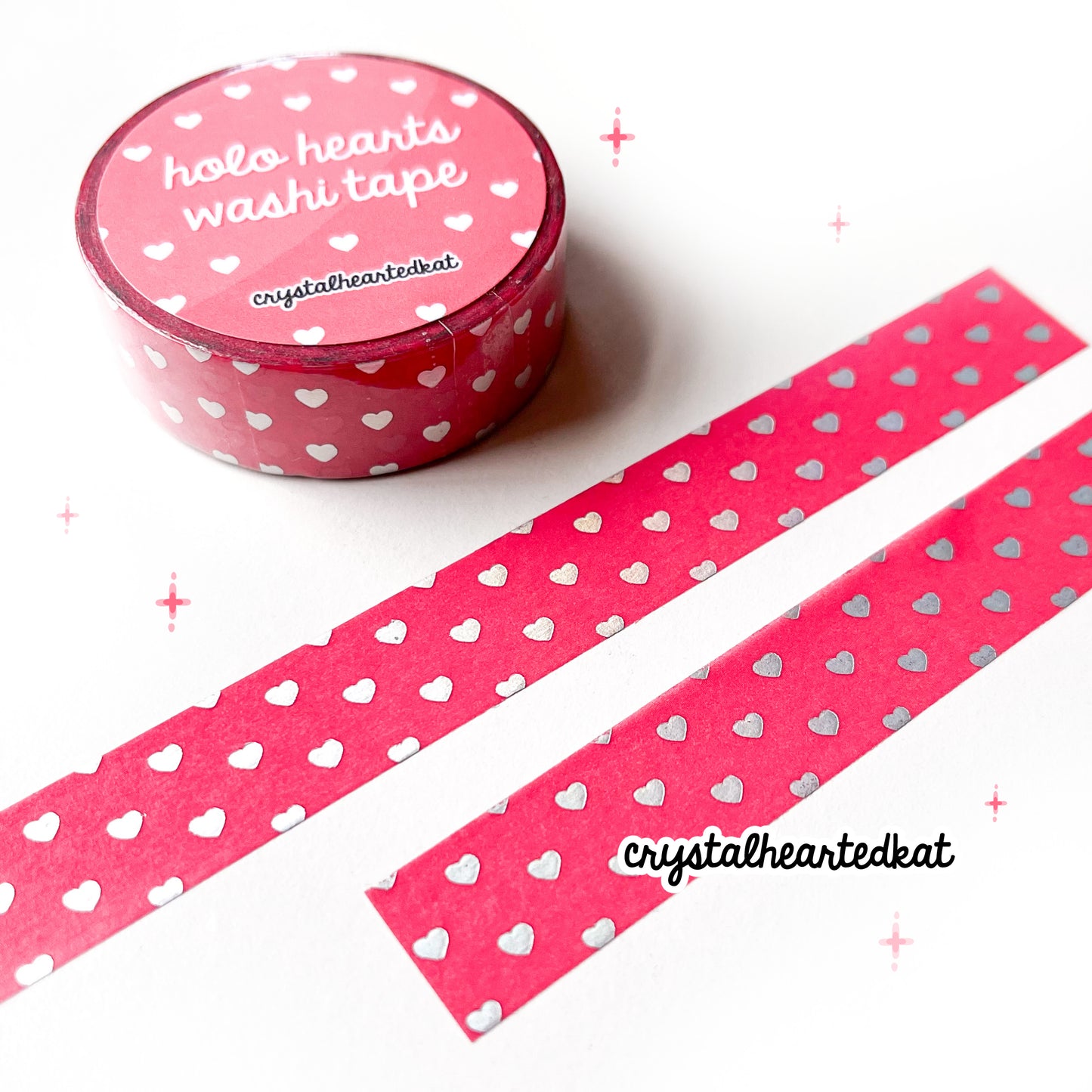 Holo Hearts - Holographic Foil Washi Tape
