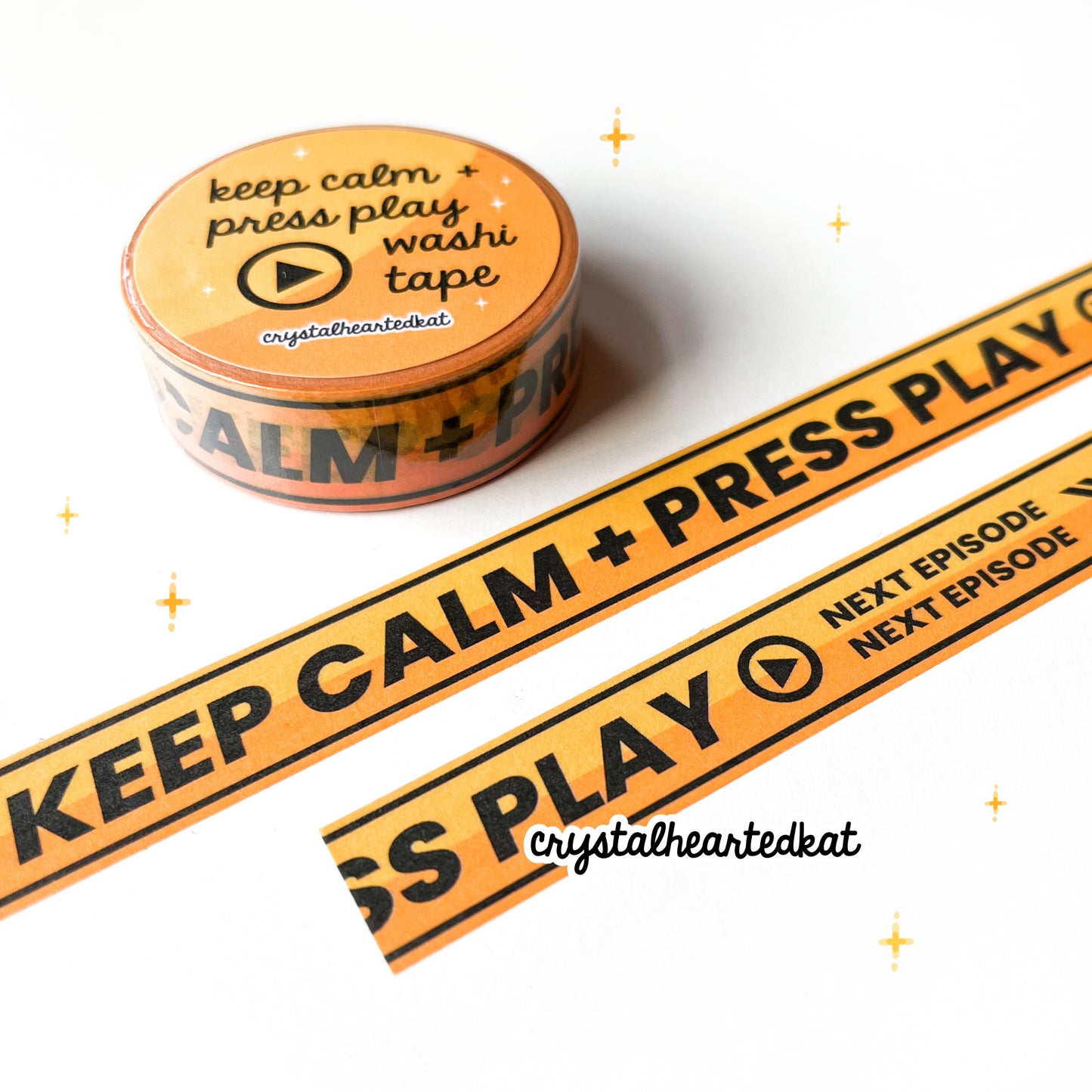 Keep Calm + Press Play - Washi Tape